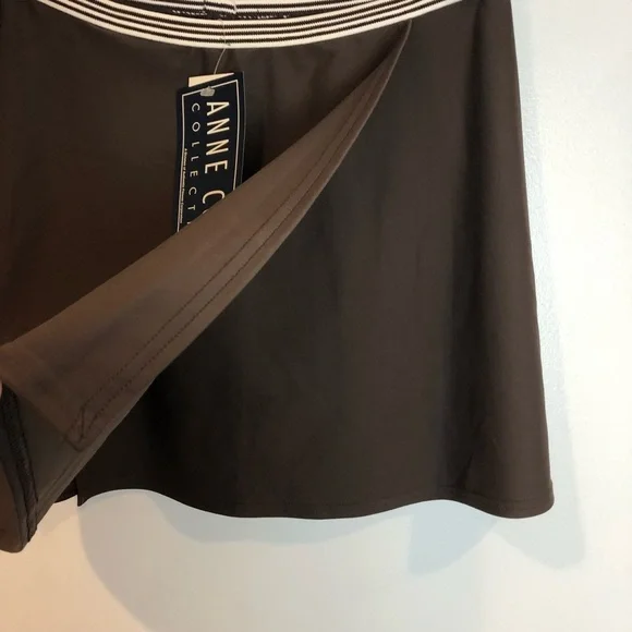 NWT Anne Cole Colorblock Swimsuit w/ Mesh Inserts and Matching Skirt - Picture 9 of 12